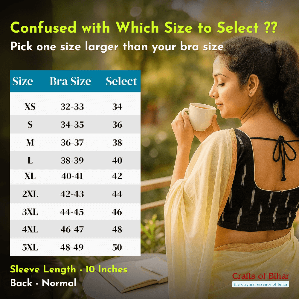 Evariya Pack of 2 Women's Ready-to-Wear Cotton Ikkat Print Saree Blouse - Stitched | BLOU 051 056