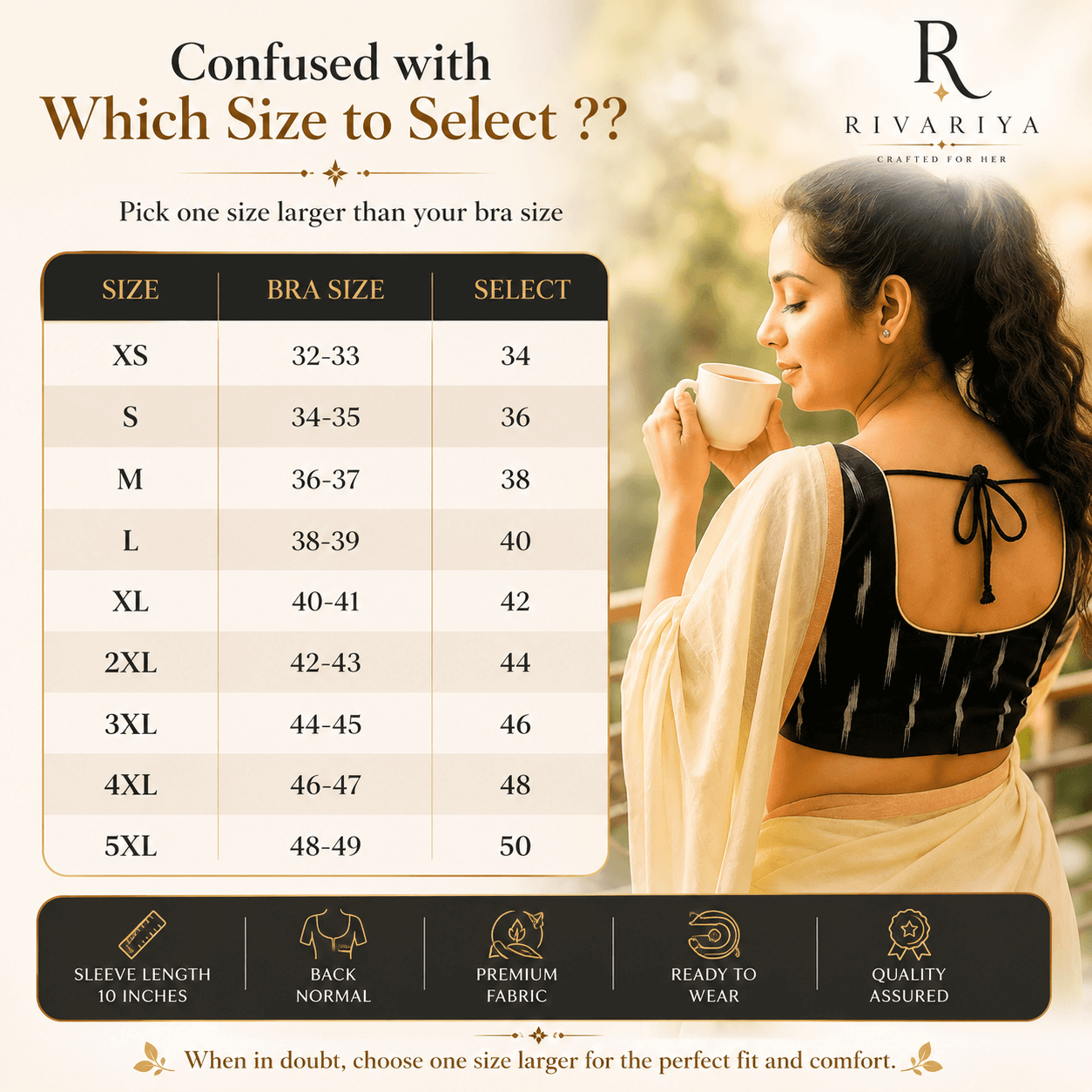 Riyashree Ikkat Cotton Ready-to-Wear Saree Blouse | Pack of 2