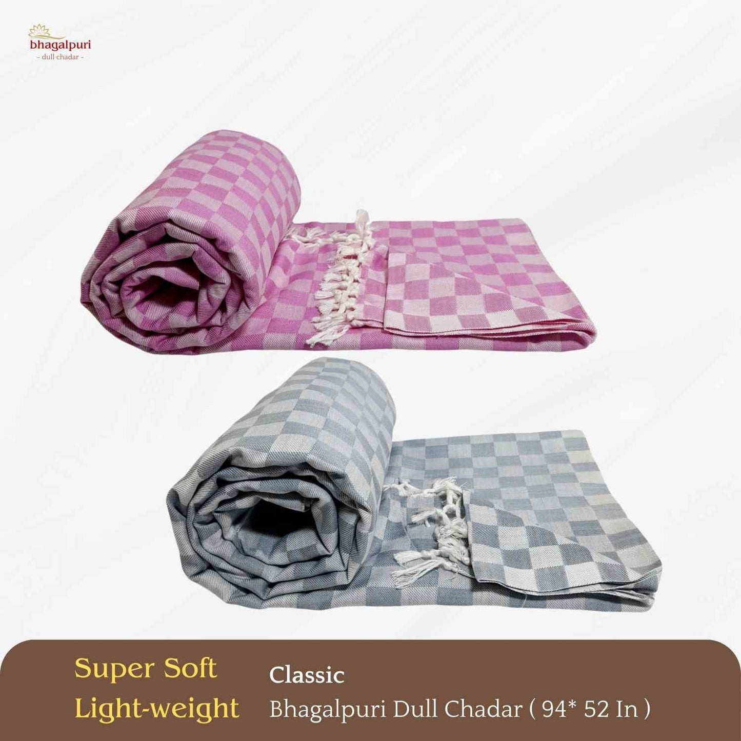 Summer & AC Blanket - Classic Bhagalpuri Dull Chadar Pack of Two | DULL 36 37