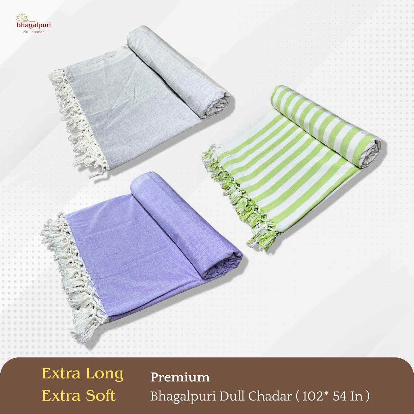 Summer Blanket - Premium Bhagalpuri Dull Chadar Pack of Three | DULL 63 64 65