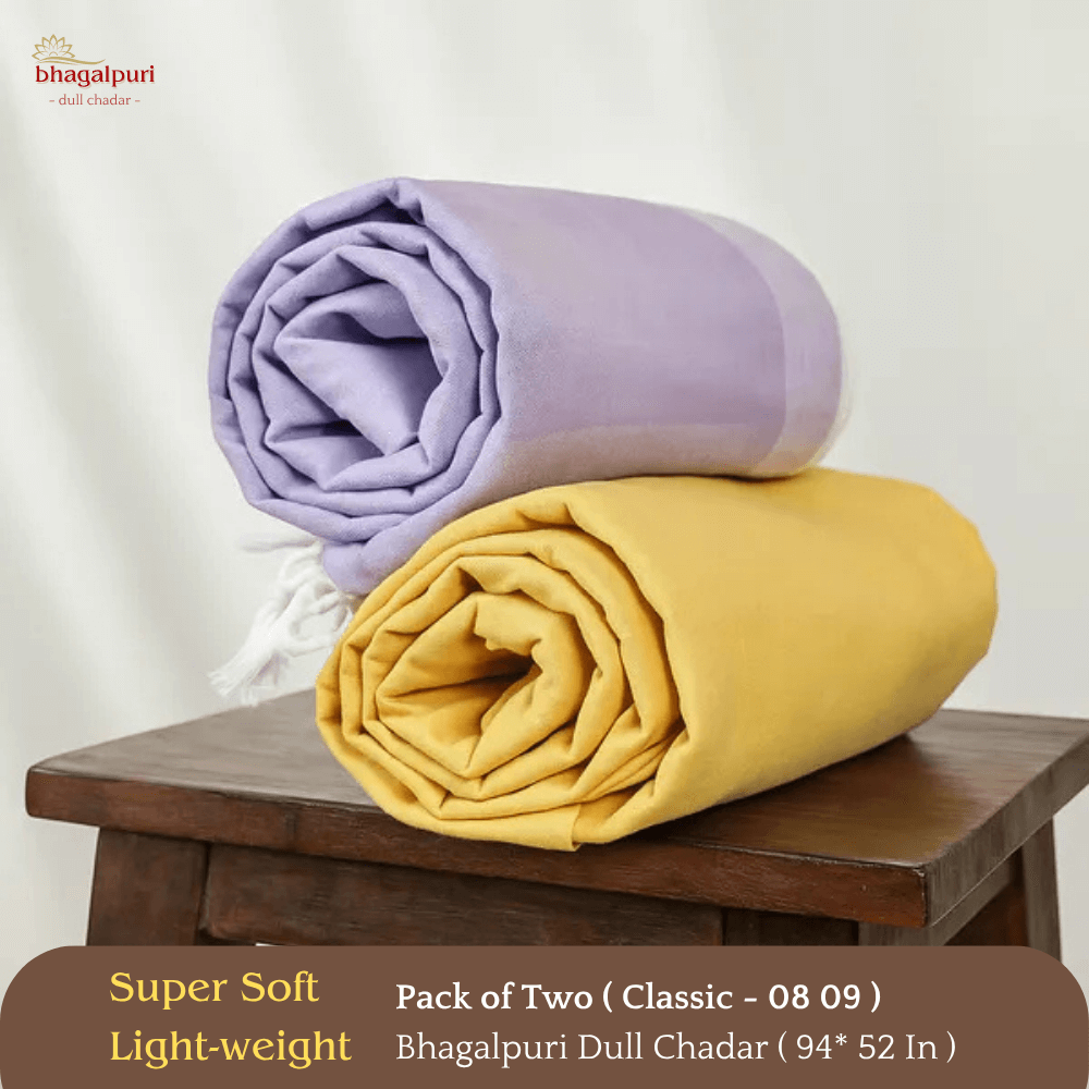 Travel & Lightweight - Classic Bhagalpuri Dull Chadar Pack of Two | DULL 08 09
