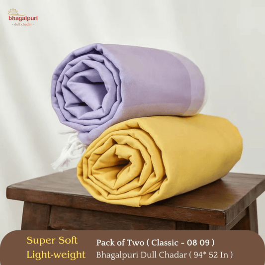Travel & Lightweight - Classic Bhagalpuri Dull Chadar Pack of Two | DULL 08 09
