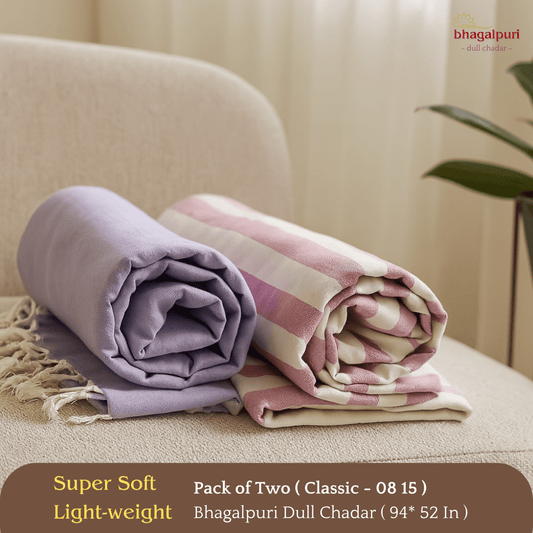 Travel & Lightweight - Classic Bhagalpuri Dull Chadar Pack of Two | DULL 08 15
