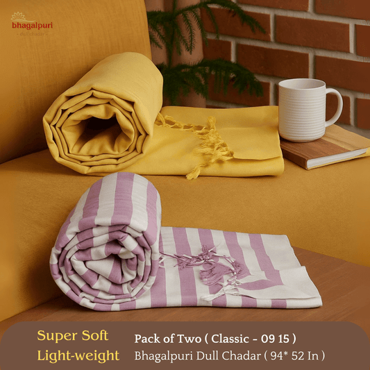 Travel & Lightweight - Classic Bhagalpuri Dull Chadar Pack of Two | DULL 09 15