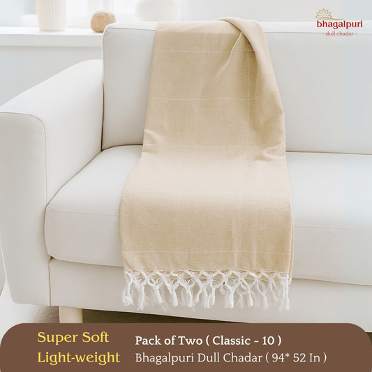 Travel & Lightweight - Classic Bhagalpuri Dull Chadar Pack of Two | DULL 10