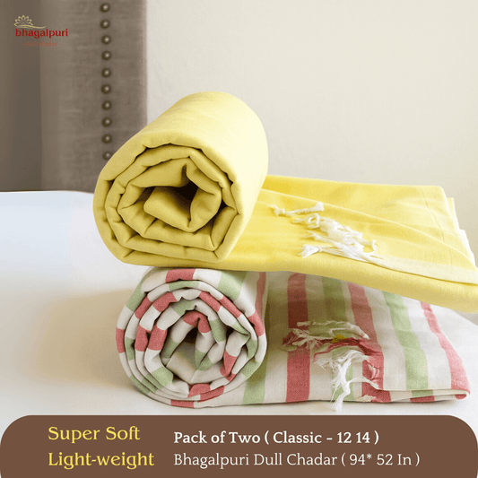 Travel & Lightweight - Classic Bhagalpuri Dull Chadar Pack of Two | DULL 12 14