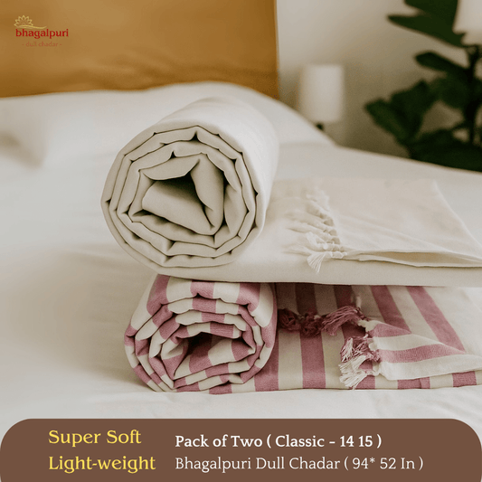 Travel & Lightweight - Classic Bhagalpuri Dull Chadar Pack of Two | DULL 13 15