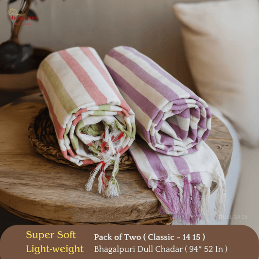 Travel & Lightweight - Classic Bhagalpuri Dull Chadar Pack of Two | DULL 14 15