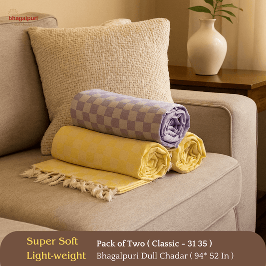 Summer & AC Blanket - Classic Bhagalpuri Dull Chadar Pack of Two | DULL 31 35