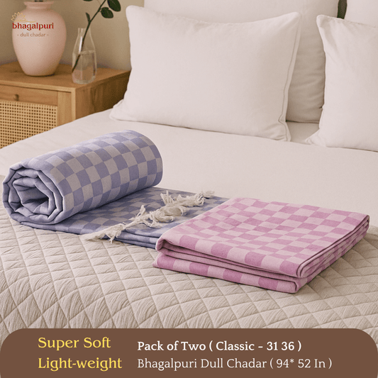 Summer & AC Blanket - Classic Bhagalpuri Dull Chadar Pack of Two | DULL 31 36