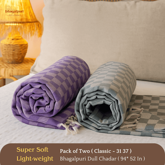 Summer & AC Blanket - Classic Bhagalpuri Dull Chadar Pack of Two | DULL 31 37