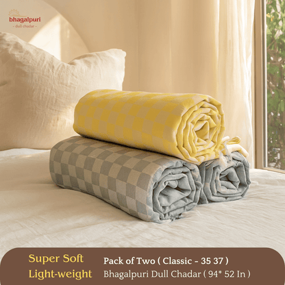 Summer & AC Blanket - Classic Bhagalpuri Dull Chadar Pack of Two | DULL 35 37