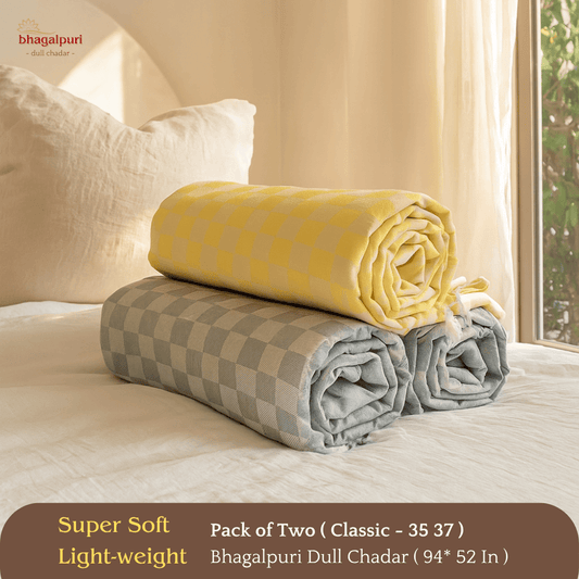 Summer & AC Blanket - Classic Bhagalpuri Dull Chadar Pack of Two | DULL 35 37