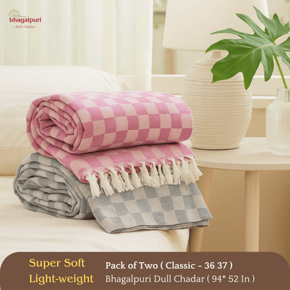 Summer & AC Blanket - Classic Bhagalpuri Dull Chadar Pack of Two | DULL 36 37