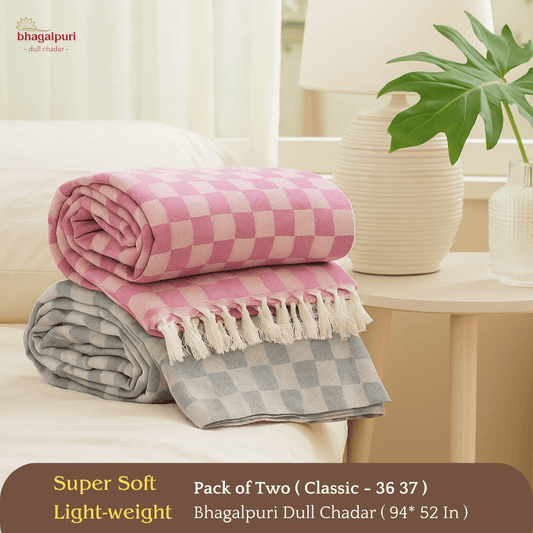 Summer & AC Blanket - Classic Bhagalpuri Dull Chadar Pack of Two | DULL 36 37