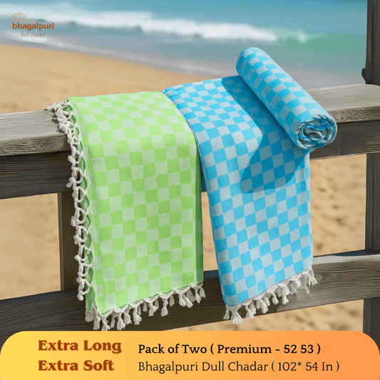 Super Soft & Gentle - Premium Bhagalpuri Dull Chadar Pack of Two | DULL 52 53
