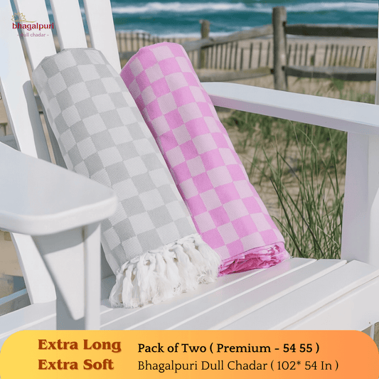 Super Soft & Gentle - Premium Bhagalpuri Dull Chadar Pack of Two | DULL 54 55