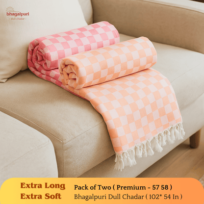 Super Soft & Gentle - Premium Bhagalpuri Dull Chadar Pack of Two | DULL 57 58