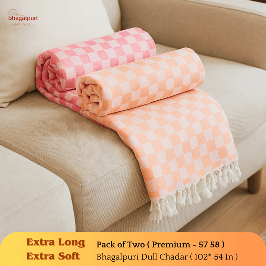 Super Soft & Gentle - Premium Bhagalpuri Dull Chadar Pack of Two | DULL 57 58