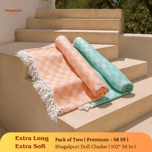 Super Soft & Gentle - Premium Bhagalpuri Dull Chadar Pack of Two | DULL 58 59