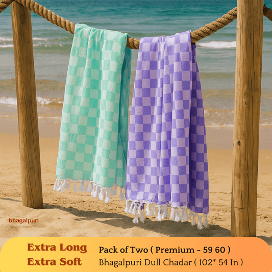 Super Soft & Gentle - Premium Bhagalpuri Dull Chadar Pack of Two | DULL 59 60