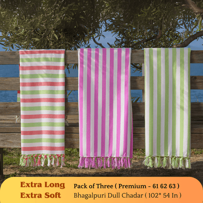 Summer Blanket - Premium Bhagalpuri Dull Chadar Pack of Three | DULL 61 62 63