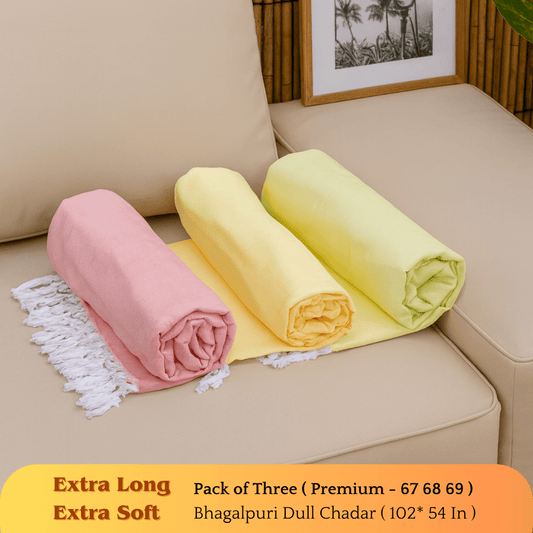 Summer Blanket - Premium Bhagalpuri Dull Chadar Pack of Three | DULL 67 68 69